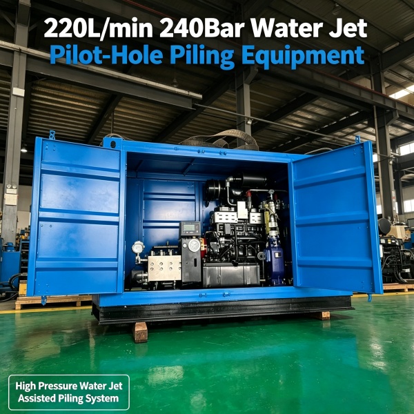 220L/min 240Bar water jet pilot hole piling equipment for foundation piling