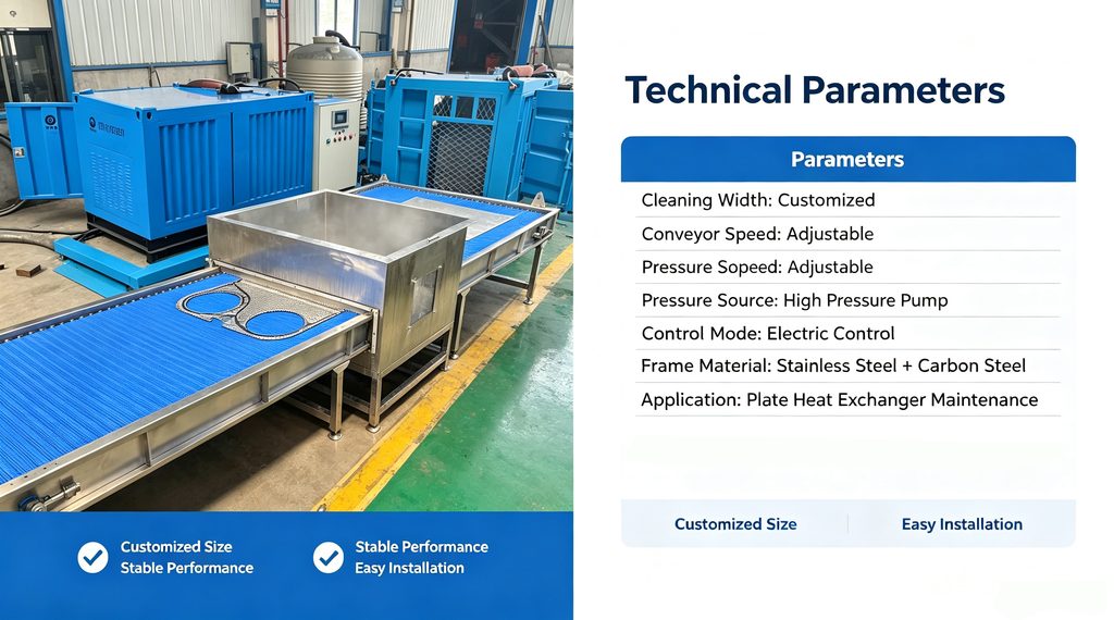 240 Bar 170 LPM Plate Heat Exchanger Cleaning System