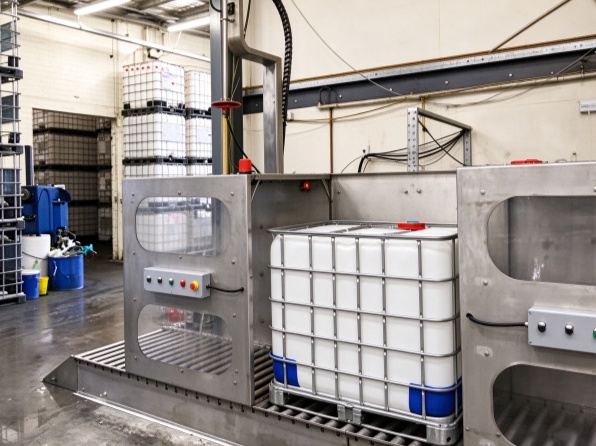 IBC tank automatic cleaning system