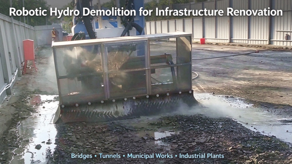 High-Pressure Water Jet Concrete Demolition Robot System – Vibration-Free Green Hydro Demolition Technology